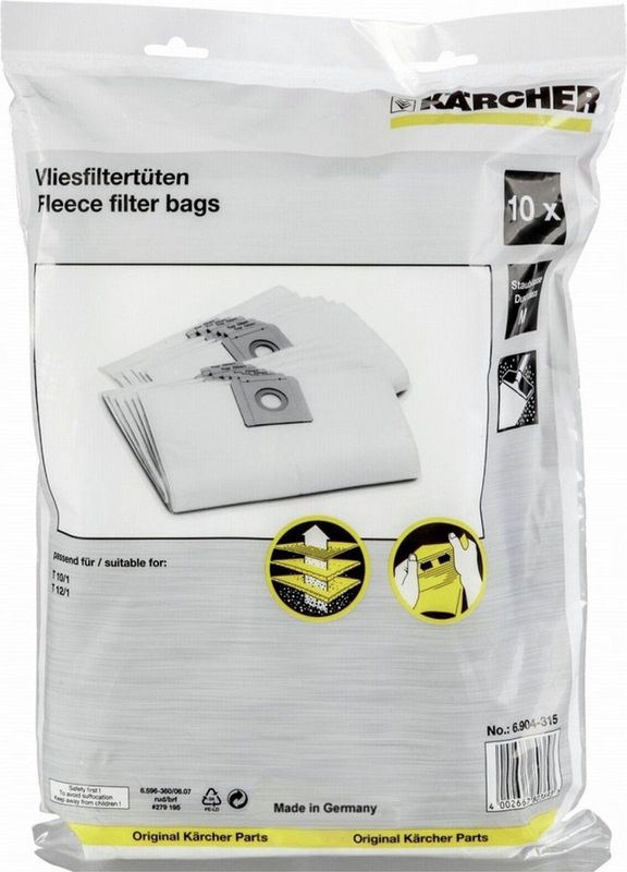 Stofzuigerzakken - Microvezel - Set van 10 - Voor Kärcher