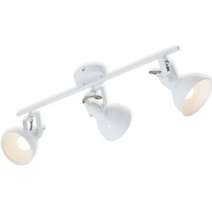 BRILONER SOFT - plafond spot 3-lichts - plafondlamp - draai- en draaipunten - retro / vintage uitvoering - fitting: E14 max. 40 Watt - metaal - afmetingen: 55,4x10x18,1 cm - kleur: wit