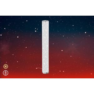BRILONER Leuchten - LED vloerlamp, staande lamp sterreneffect, incl. kabelschakelaar, 12 Watt, 1.000 lumen, 3.000 Kelvin, wit-chroom, 1.035x130mm (HxD), 1378-016