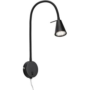 Moderne - Led-Leeslamp - Zwart - Metaal - Flexibele Arm