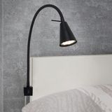 Tuso - Wandlamp - Mat Zwart - LED - Flexibele Arm