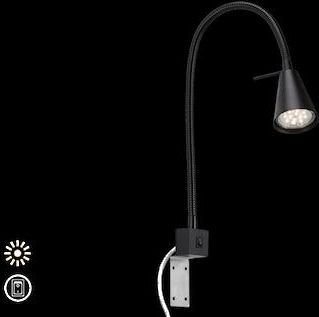 Tuso - Wandlamp - Mat Zwart - LED - Flexibele Arm