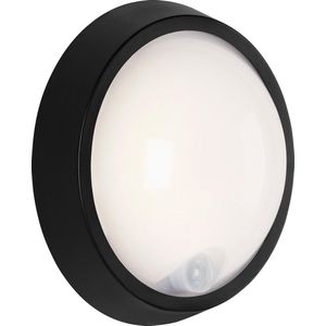 Briloner Leuchten LED buitenlamp, buitenwandlamp bewegingssensor, buitenplafondlamp incl. schemeringssensor, badkamerlamp 12 Watt, 1.150 lumen, 4.000 Kelvin, wit/zwart, rond, Ø 17cm