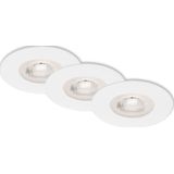 Briloner Leuchten - Briloner Leuchten - LED inbouwspots, set van 3, plafondlampen niet dimbaar, elk 5W, 3.000 K, IP44, wit Ø9 cm