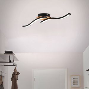 Briloner - led Deckenleuchte Deckenlampe Wandlampe 2-flammig 12 w Holz-Schwarz