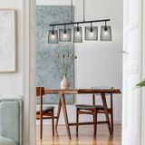 Briloner Leuchten Pendelleuchte »Pendelleuchte RETRO«, Pendelleuchte Pendellampe Drahtschirmen Metall schwarz 5x E14 40W IP20