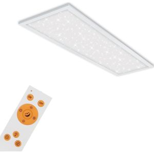 Briloner Leuchten LED Panel 7308016 PALLAS, CCT - über Fernbedienung, LED fest integriert, Kaltweiß, Neutralweiß, Tageslichtweiß, Warmweiß, Deckenlampe, 100x25x6,5cm, Weiß, 24W, Wohnzimmer, Schlafzimmer, Küche