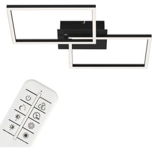 Briloner LED plafondlamp Frame CCT, zwart, 50x39cm