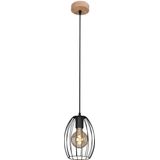BRILONER - Hanglamp hout, retro hanglamp, 1-lichts, E27 max. 60 Watt, eetkamerlamp