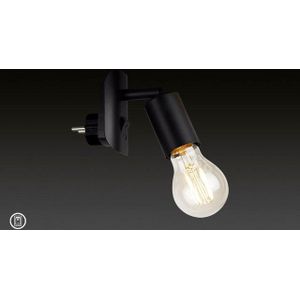 Briloner Leuchten BATITA - Stekkerlamp - met schakelaar - 1 licht - E27 max. 25W - metaal - zwart