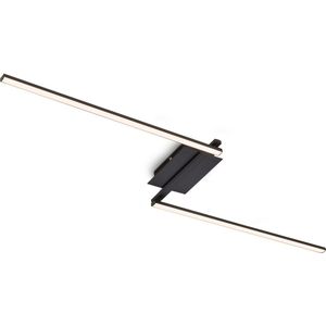 Plafondlamp - Zwart - Metaal, Kunststof - Verstelbare Armen