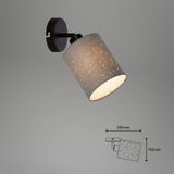 Briloner Lichten - spotlamp, wandspot, wandlamp incl. sterrendecoratie, draai- en zwenkbaar, 1x E27, max. 25 Watt, grijs-zwart, basis: 100x25mm (DxH)