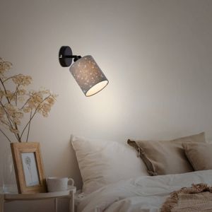Briloner Lichten - spotlamp, wandspot, wandlamp incl. sterrendecoratie, draai- en zwenkbaar, 1x E27, max. 25 Watt, grijs-zwart, basis: 100x25mm (DxH)