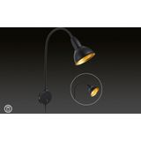 Retro - Stekkerlamp - Zwart - Goud - Metaal