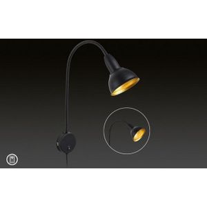 Retro - Stekkerlamp - Zwart - Goud - Metaal