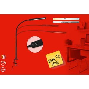 Briloner LED klemlamp Servo, dimbaar, CCT, zwart