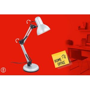 Briloner Leuchten PIXA bureaulamp tafellamp retro metaal zilver excl. 1xE14 max. 25W arm draaibaar aan de voet 4-voudig verstelbaar draaibaar en kantelbaar