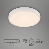 BRILONER, LED inbouw badkamerlamp frameless, LED inbouw badkamer spot, LED inbouwspot IP44, warm witte kleurtemperatuur, 6W, 700 lm, 100 mm, wit.