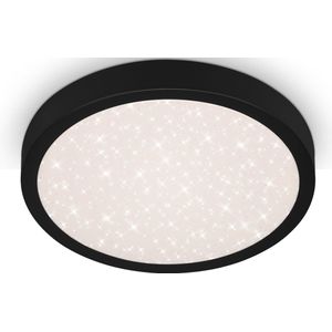 Briloner Lampen - buitenlamp sterrenhemel IP44, LED plafondlamp buiten, neutraal wit 4000K, zwart, 280x40mm (DxH)