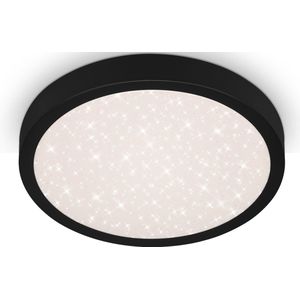 Briloner Leuchten - buitenlamp sterrenhemel IP44, led-plafondlamp voor buiten, neutraal wit 4000 K, zwart, 280 x 40 mm (DxH)