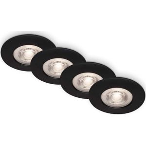 BRILONER - KULANA - LED inbouwarmaturen, mat zwart, dimbaar, 4x LED printplaat, 4,9W