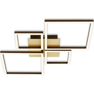 Briloner LED plafondlamp Frame, goud, dimbaar, 4-lamps