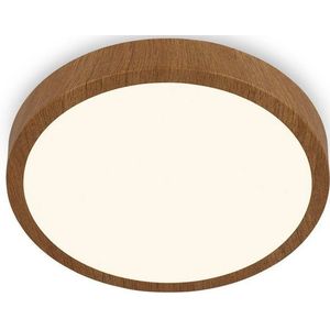 BRILONER - LED Plafondlamp - Houtlook - 16W - Ø28cm