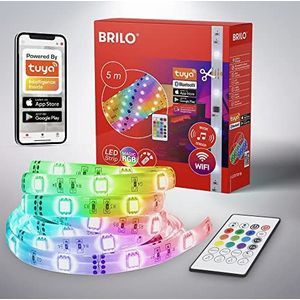 BRILONER - RGBIC LED Strip 5 m, Magic RGBIC Lightband, in te korten, app-control, afstandsbediening, muzieksensor, spraakbediening, LED-strip, RGBIC LED-strips