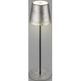 BRILONER - LED accu tafellamp 2 in 1, traploos dimbaar, Touch, mobiel licht, LED tafellamp voor buiten, LED tafellamp zonder snoer, Antiek Zilver