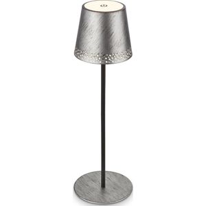 Briloner Kiki LED tafellamp, antiek zilver, IP44, 3.000K