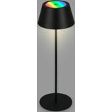 BRILONER - RGB oplaadbare tafellamp 2 in 1, touch, mobiel licht, LED tafellamp buiten, IP44, LED tafellamp snoerloos, zwart