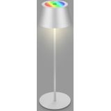 BRILONER - RGB accu tafellamp 2 in 1, Touch, Mobile Light, LED tafellamp buiten, IP44, LED tafellamp snoerloos, Zilverkleurig