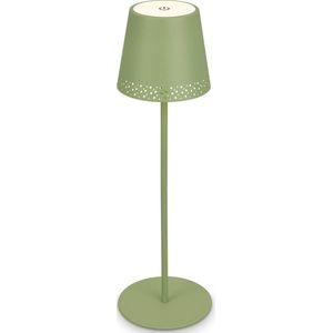 BRILONER – Led-tafellamp met accu, 2-in-1 montage, trapsgewijs dimbaar, touch, mobiel licht, led-tafellamp voor buiten, led-tafellamp draadloos, lindegroen, 12 x 38 cm