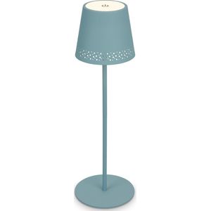 BRILONER 2-in-1 led-tafellamp, 2-in-1 montage, dimbaar, touchscreen, beweegbaar licht, led-tafellamp voor buiten, draadloze led-tafellamp, duifblauw