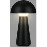 BRILONER - FUNGO - LED accu tafellamp, traploos dimbaar, Touch, mobiel licht, LED tafellamp buiten, LED tafellamp snoerloos, mat zwart
