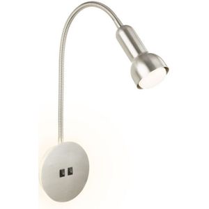 BRILONER Leeslamp met achtergrondverlichting, draaibare wandlamp voor binnen, ledlamp met 2 schakelaars, binnenwandlamp, mat nikkel, zilver