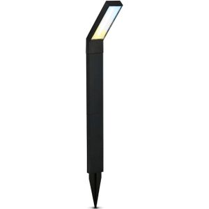 BRILONER - Solarlamp voor buiten met schemersensor, spatwaterbescherming, instelbaar van warmwit naar koelwit, buitenlamp, staande lamp, padverlichting, meerpaalverlichting, 66x50x12,5 cm, zwart