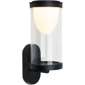 BRILONER - LED wandlamp zonder stroomaansluiting touch, traploos dimbaar, oplaadbare batterij vervangbaar, buitenwandlamp, 24x12x10 cm, zwart