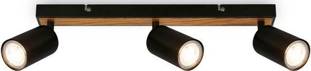 Deckenstrahler Deckenleuchte Deckenlampe Schlafzimmer Schwenkbar 3-flammig Holz