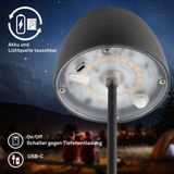 Briloner Leuchten LED Außen-Tischleuchte Serina Mini, LED wechselbar, Extra-Warmweiß, Akku Tischlampe, kabellos, IP44, Wohnzimmer, Schlafzimmer, Outdoor