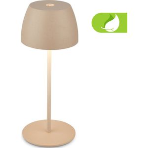 Briloner Serina Mini - Snoerloze LED tafellamp IP44 - 7503011 - Dimbaar - Touch - Spatwaterdicht - Snoerloos - Verwisselbare batterij en lichtbron - Ø8 x 20 cm - Beige
