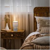 Tischlampe Tischleuchte Wohnzimmer Schlafzimmer Stoffschirm Keramikfuß
