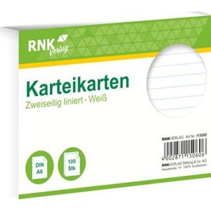 RNK Karteikarten A6 liniert weiß VE=100 Stück