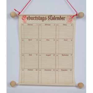 Geburtstags-Kalender Ma&#223;e (BxH): 230x300mm