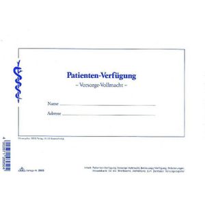 RNK Verlag Formularblock Vordruck Patienten-Verfügung