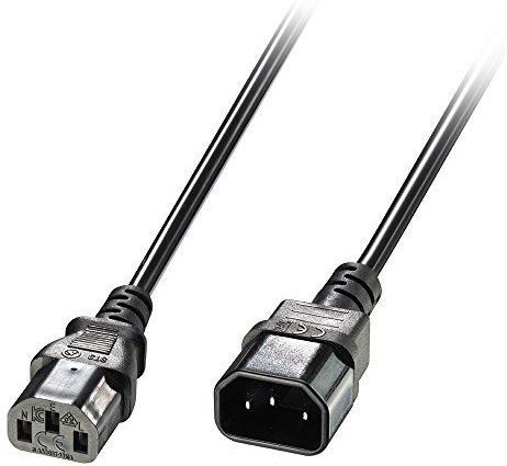 LINDY 30321 IEC 0,5 m Verlängerungskabel P1 schwarz 1 m