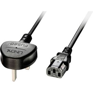 Strom Anschlusskabel [1x UK-Stecker - 1x IEC-Buchse] 5 m Schwarz - Lindy