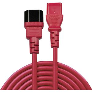 Lindy IEC C14/IEC C13 M/F 1m IEC C14 IEC C13 Zwart, Rood