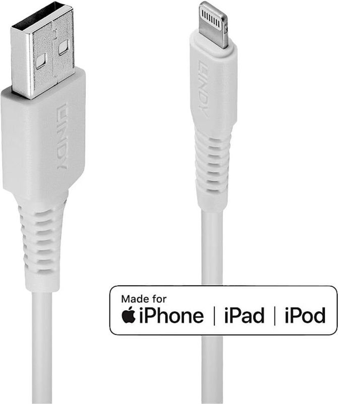 Lindy - USB-Kabel usb 2.0 usb-a Stecker, Apple Lightning Stecker 3.00 m Weiß 31328
