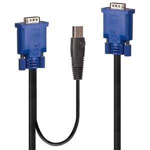 Lindy 32185 toetsenbord-video-muis (kvm) kabel Zwart 1 m